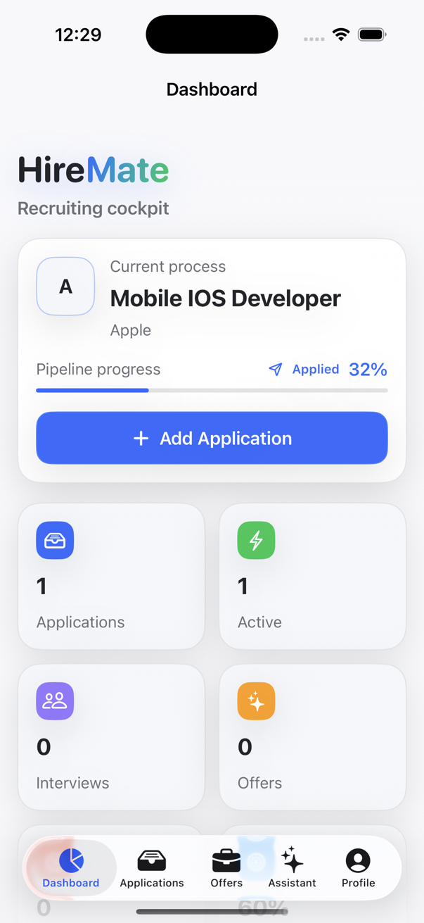 HireMate dashboard screenshot